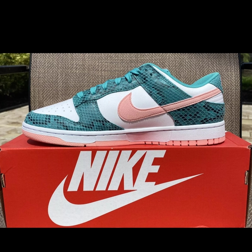 Nike dunk low snakeskin washed teal bleached coral